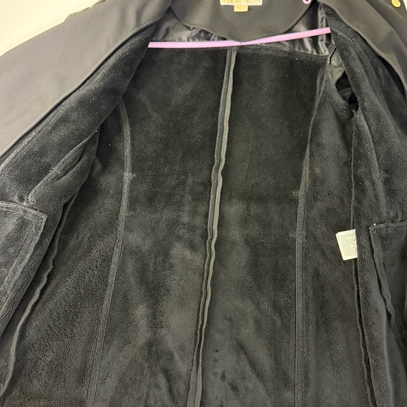 Michael Kors Black Trench Coat asymmetrical zip woman S belted jacket - Picture 10 of 12